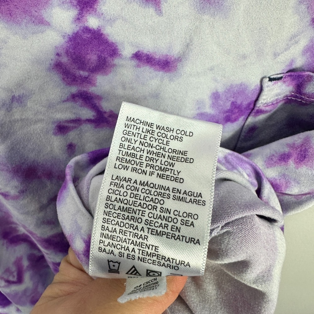 Jane and Bleecker Top Womens Small Purple Tie Dye Boho Hippie Lounge Indie Tee - Picture 6 of 7